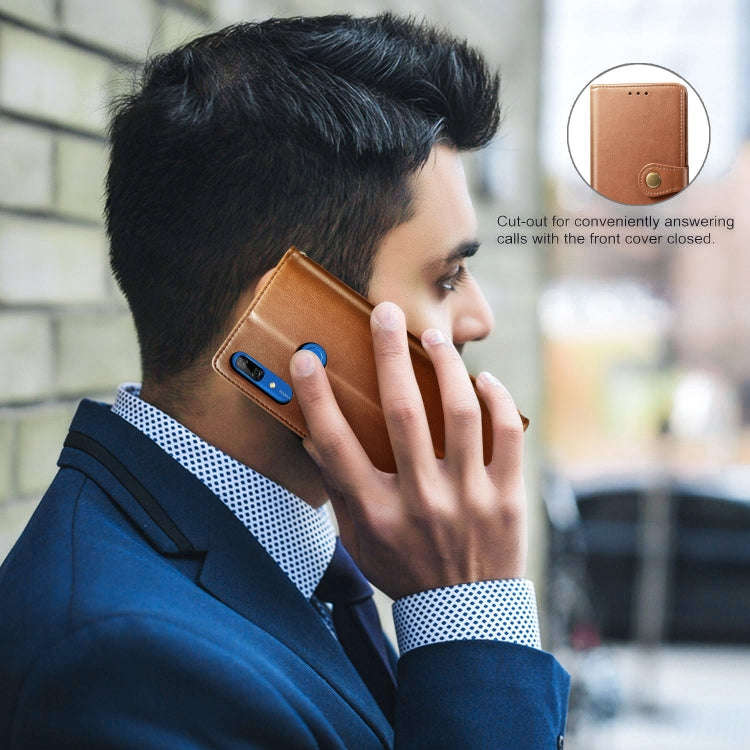 Retro Solid Color Leather Buckle Mobile Phone Protection Leather Case with Lanyard & Photo Frame ...