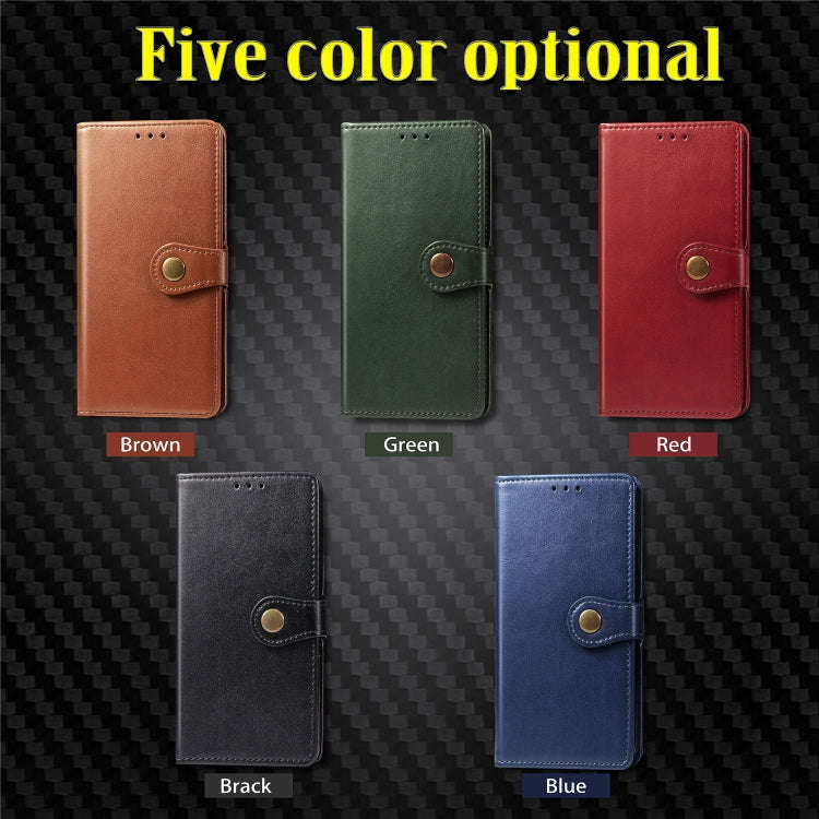 Retro Solid Color Leather Buckle Mobile Phone Protection Leather Case with Lanyard & Photo Frame ...