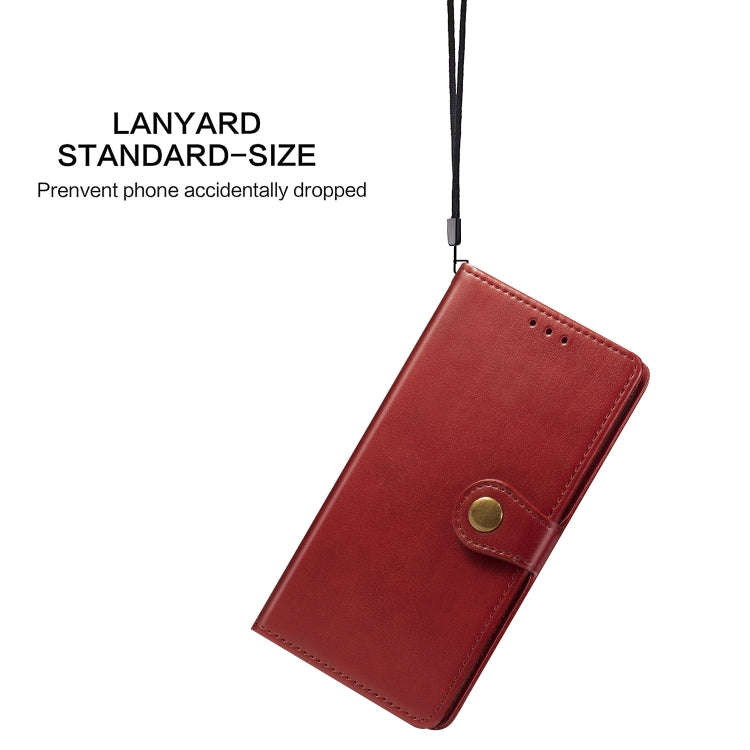 Retro Solid Color Leather Buckle Mobile Phone Protection Leather Case with Lanyard & Photo Frame ...