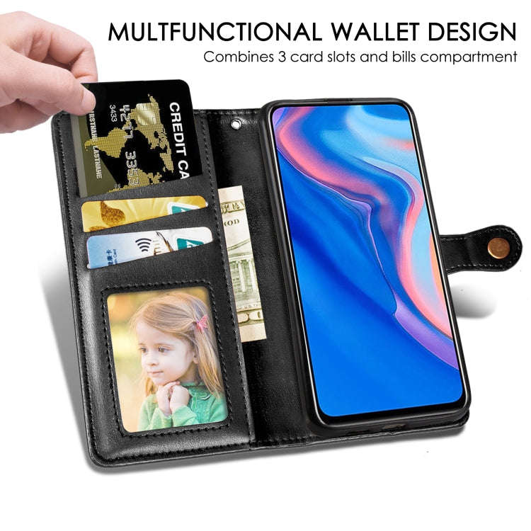 Retro Solid Color Leather Buckle Mobile Phone Protection Leather Case with Lanyard & Photo Frame ...