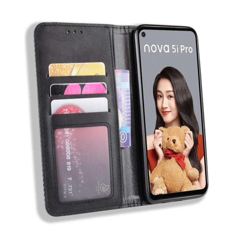 Magnetic Buckle Retro Crazy Horse Texture Horizontal Flip Leather Case for Huawei Nova 5i Pro / M...