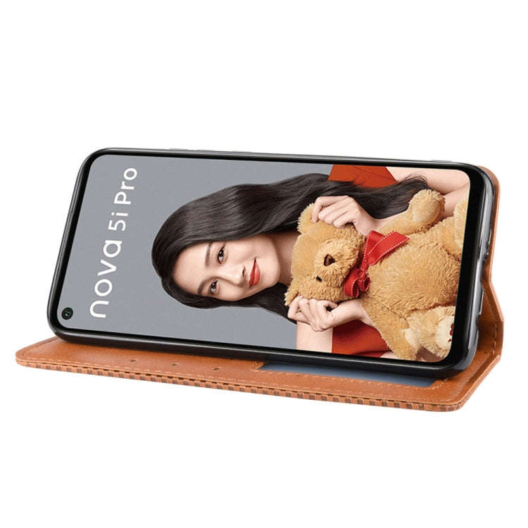 Magnetic Buckle Retro Crazy Horse Texture Horizontal Flip Leather Case for Huawei Nova 5i Pro / M...