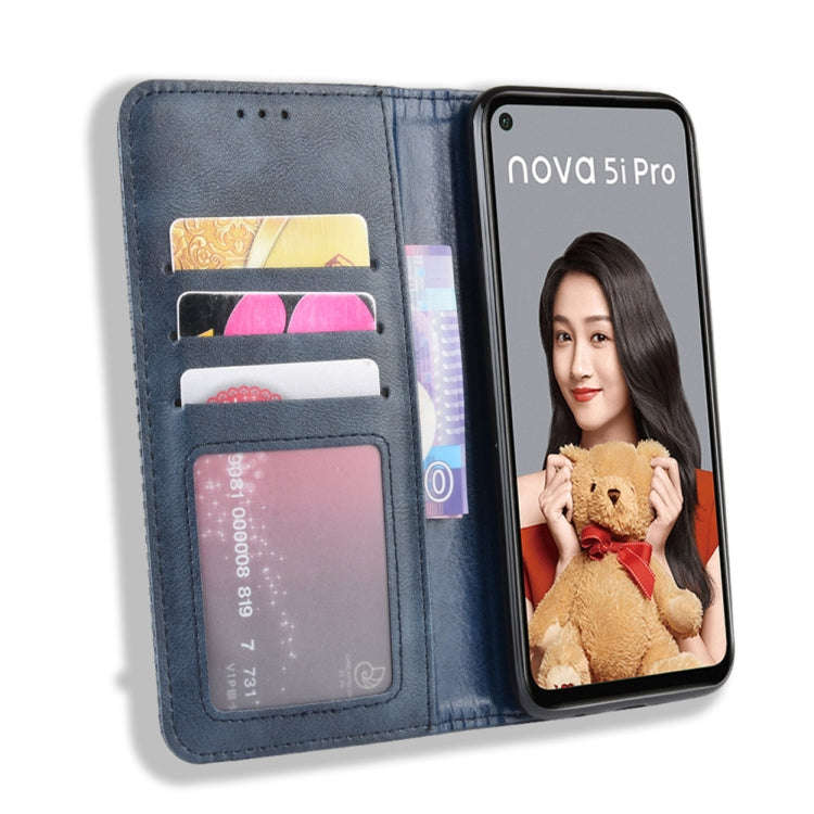 Magnetic Buckle Retro Crazy Horse Texture Horizontal Flip Leather Case for Huawei Nova 5i Pro / M...