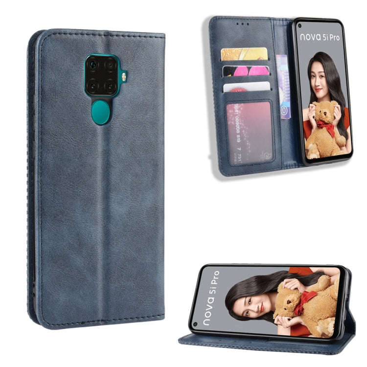 Magnetic Buckle Retro Crazy Horse Texture Horizontal Flip Leather Case for Huawei Nova 5i Pro / M...