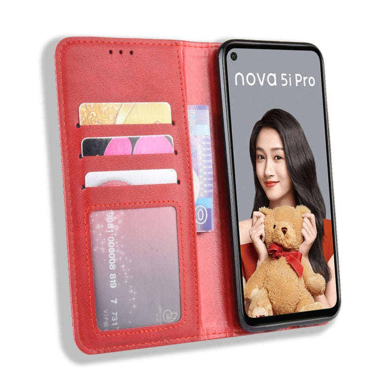 Magnetic Buckle Retro Crazy Horse Texture Horizontal Flip Leather Case for Huawei Nova 5i Pro / M...