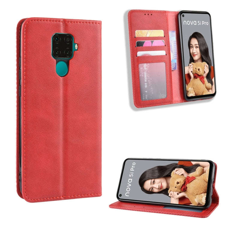 Magnetic Buckle Retro Crazy Horse Texture Horizontal Flip Leather Case for Huawei Nova 5i Pro / M...