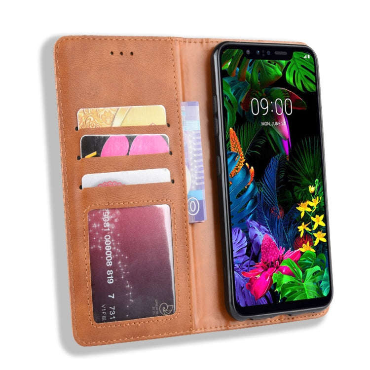 Magnetic Buckle Retro Crazy Horse Texture Horizontal Flip Leather Case for LG G8S ThinQ, with Hol...