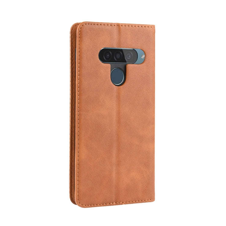 Magnetic Buckle Retro Crazy Horse Texture Horizontal Flip Leather Case for LG G8S ThinQ, with Hol...