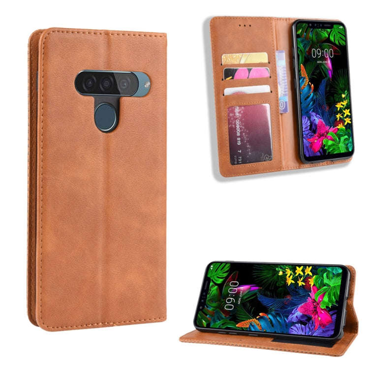 Magnetic Buckle Retro Crazy Horse Texture Horizontal Flip Leather Case for LG G8S ThinQ, with Hol...