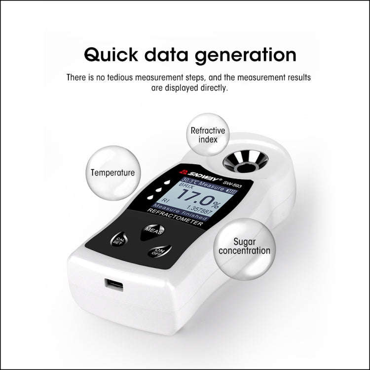 SNDWAY SW-593 Digital Refractometer Sugar Brix Meter Rechargeable Wine Beer Alcohol Drink Fruit S...