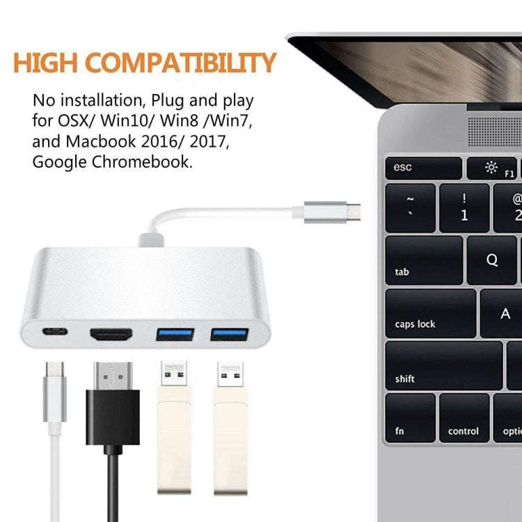 USB-C to HDMI Adapter, USB 3.1 Type C to HDMI 4K Multiport AV Converter with 2 USB 3.0 Port and U...