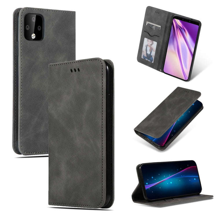 Retro Skin Feel Business Magnetic Horizontal Flip Leather Case for Google Pixel 4XL(Dark Grey)