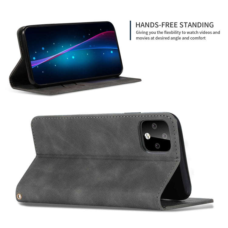Retro Skin Feel Business Magnetic Horizontal Flip Leather Case for Google Pixel 4XL(Dark Grey)