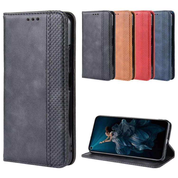 Magnetic Buckle Retro Crazy Horse Texture Horizontal Flip Leather Case for Huawei Honor 20,with H...