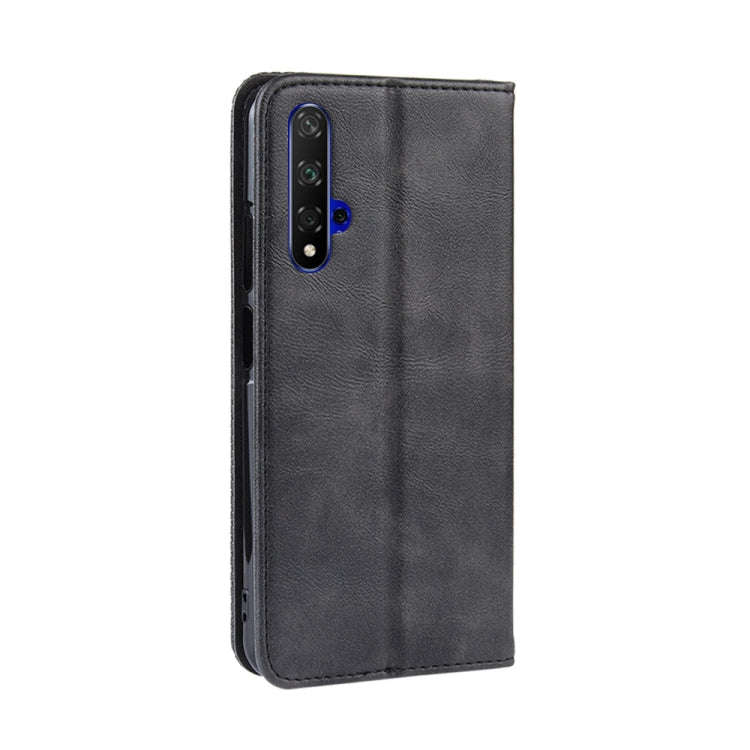 Magnetic Buckle Retro Crazy Horse Texture Horizontal Flip Leather Case for Huawei Honor 20,with H...