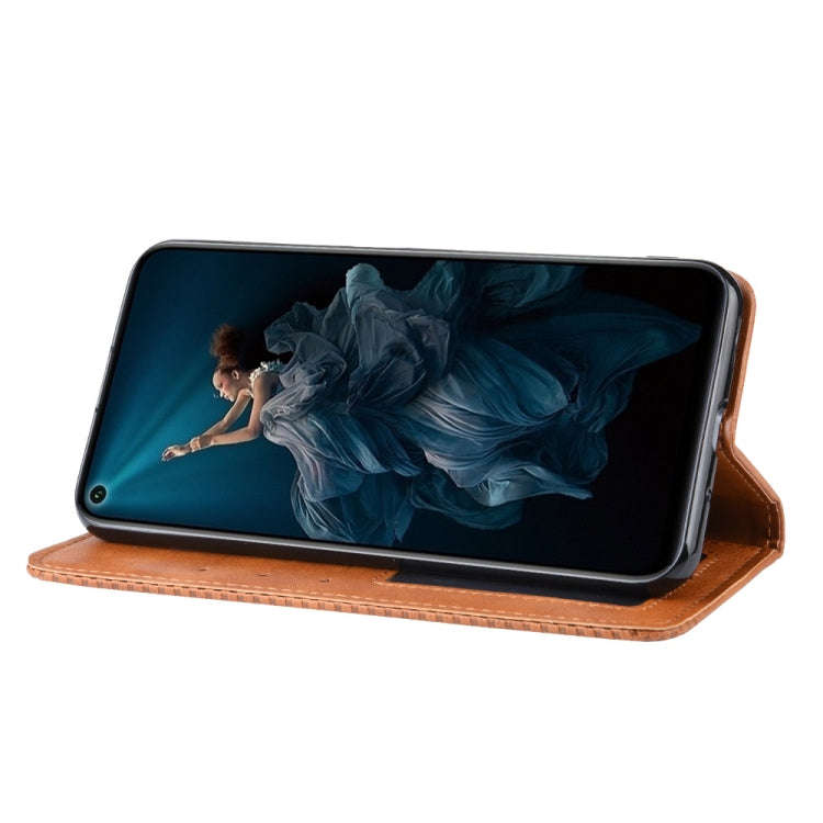 Magnetic Buckle Retro Crazy Horse Texture Horizontal Flip Leather Case for Huawei Honor 20,with H...