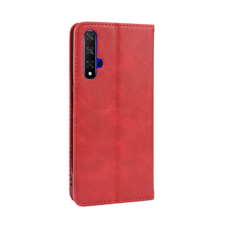 Magnetic Buckle Retro Crazy Horse Texture Horizontal Flip Leather Case for Huawei Honor 20,with H...