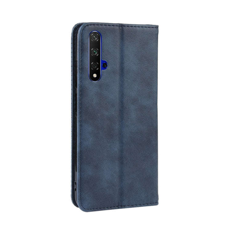 Magnetic Buckle Retro Crazy Horse Texture Horizontal Flip Leather Case for Huawei Honor 20,with H...