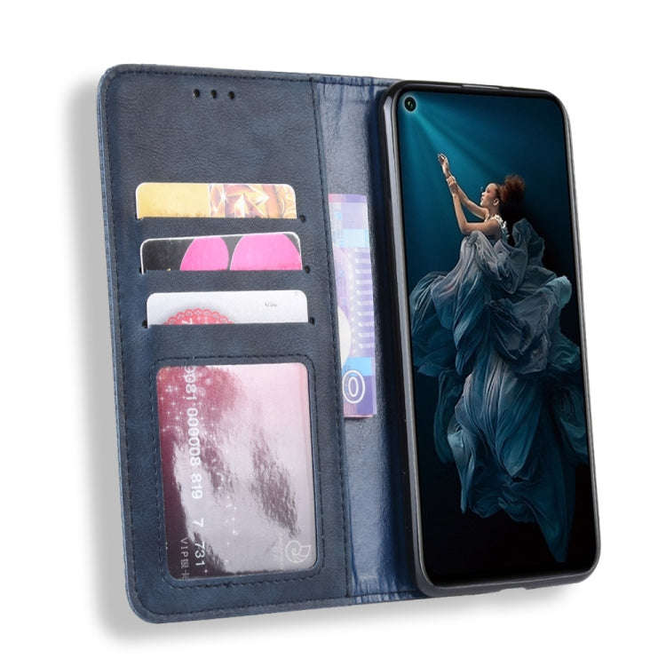 Magnetic Buckle Retro Crazy Horse Texture Horizontal Flip Leather Case for Huawei Honor 20,with H...
