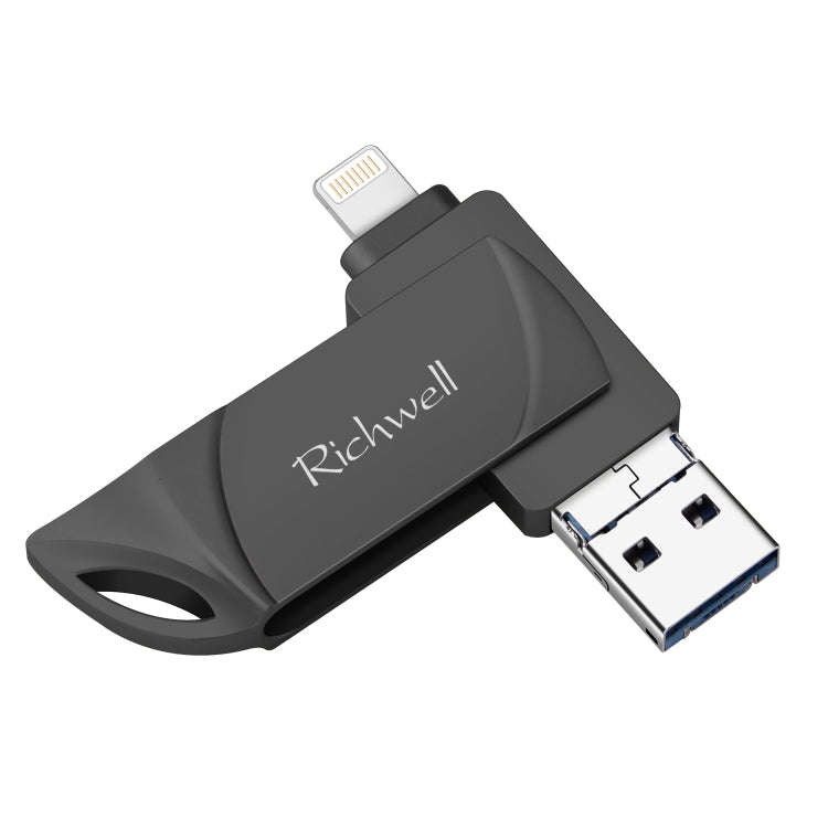Richwell  DXZ64 USB Flash  Disk 64G 3 in 1  Micro USB + 8 Pin + USB 3.0 Compatible IPhone & IOS(B...