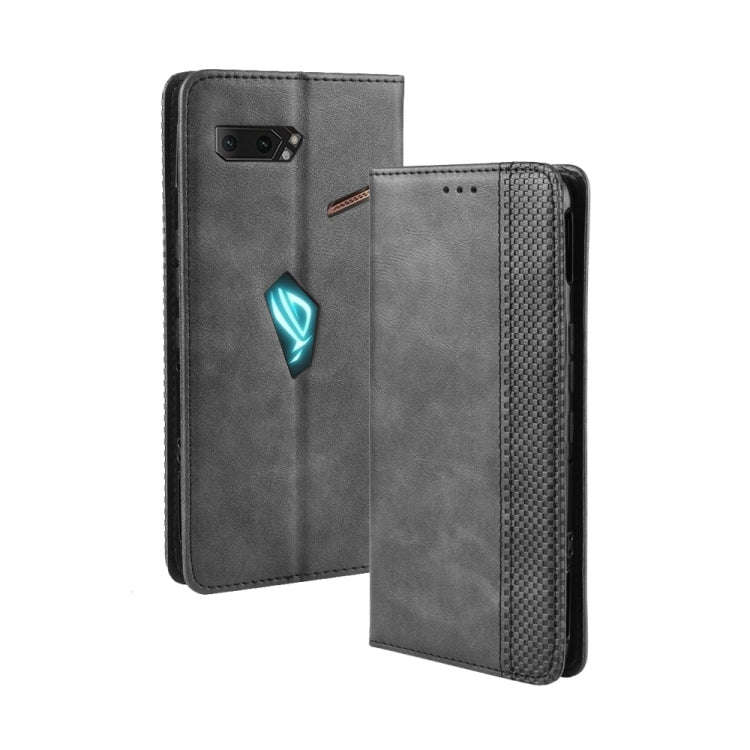 Magnetic Buckle Retro Crazy Horse Texture Horizontal Flip Leather Case for Asus ROG Phone II ZS66...