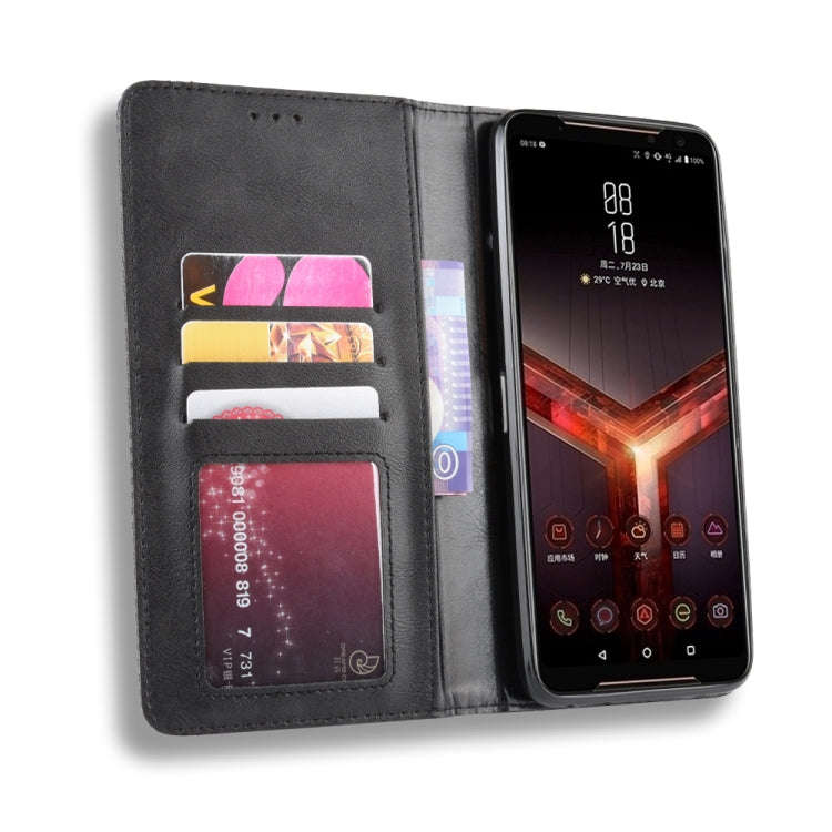 Magnetic Buckle Retro Crazy Horse Texture Horizontal Flip Leather Case for Asus ROG Phone II ZS66...