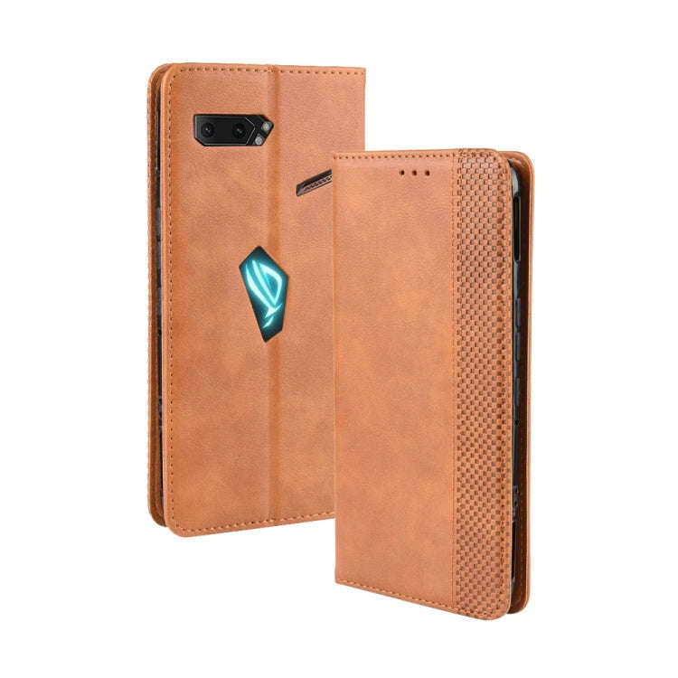 Magnetic Buckle Retro Crazy Horse Texture Horizontal Flip Leather Case for Asus ROG Phone II ZS66...