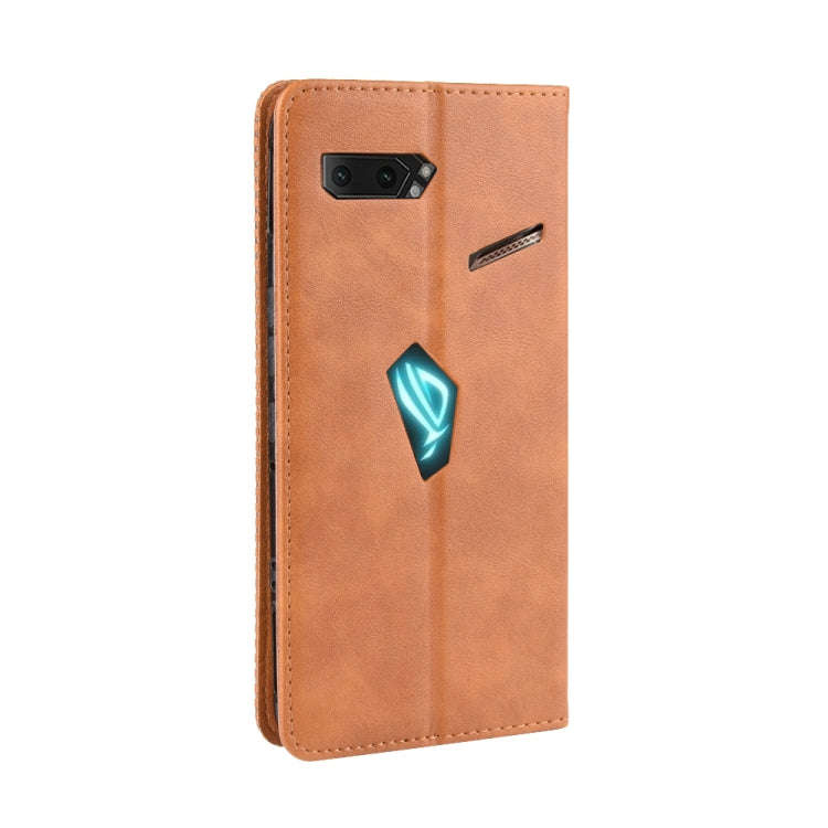Magnetic Buckle Retro Crazy Horse Texture Horizontal Flip Leather Case for Asus ROG Phone II ZS66...
