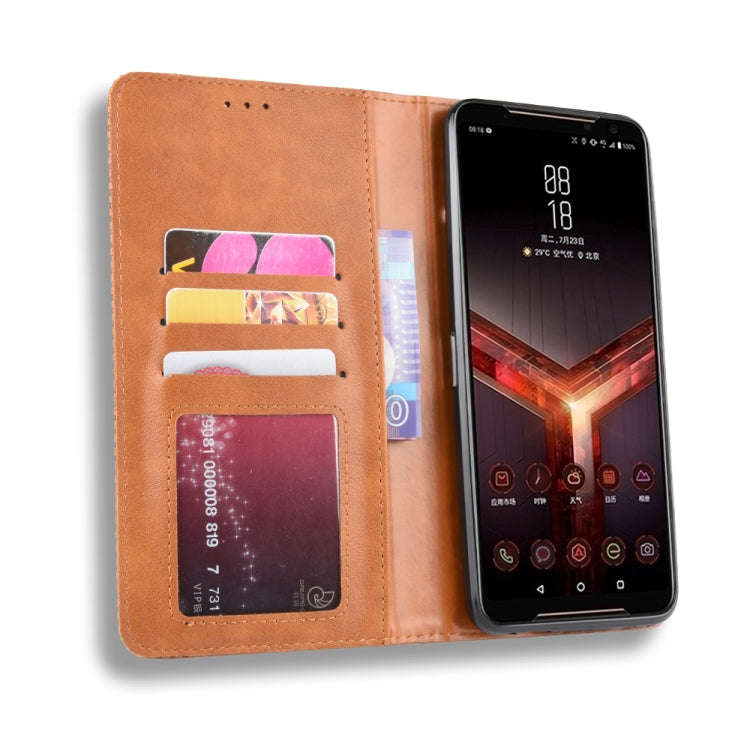 Magnetic Buckle Retro Crazy Horse Texture Horizontal Flip Leather Case for Asus ROG Phone II ZS66...