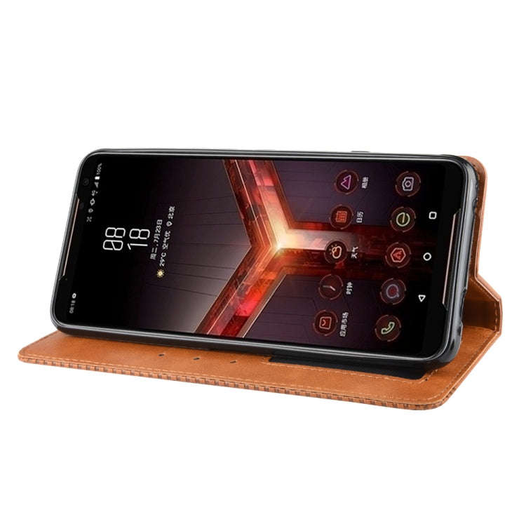 Magnetic Buckle Retro Crazy Horse Texture Horizontal Flip Leather Case for Asus ROG Phone II ZS66...