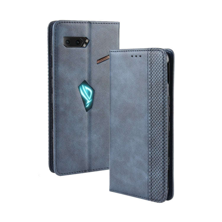 Magnetic Buckle Retro Crazy Horse Texture Horizontal Flip Leather Case for Asus ROG Phone II ZS66...