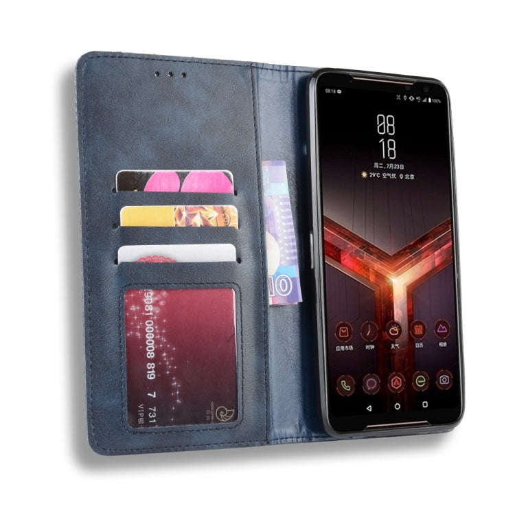 Magnetic Buckle Retro Crazy Horse Texture Horizontal Flip Leather Case for Asus ROG Phone II ZS66...