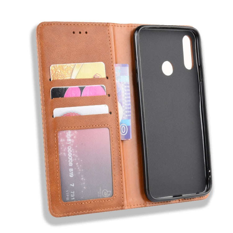 Magnetic Buckle Retro Crazy Horse Texture Horizontal Flip Leather Case for LG W10,with Holder & C...