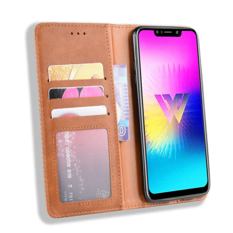 Magnetic Buckle Retro Crazy Horse Texture Horizontal Flip Leather Case for LG W10,with Holder & C...