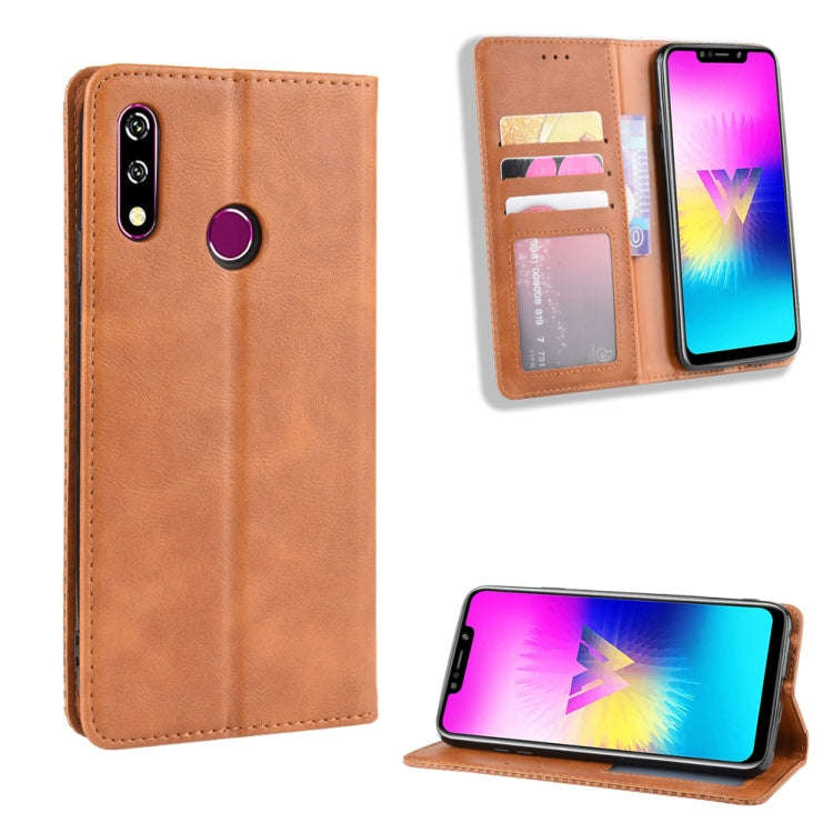 Magnetic Buckle Retro Crazy Horse Texture Horizontal Flip Leather Case for LG W10,with Holder & C...