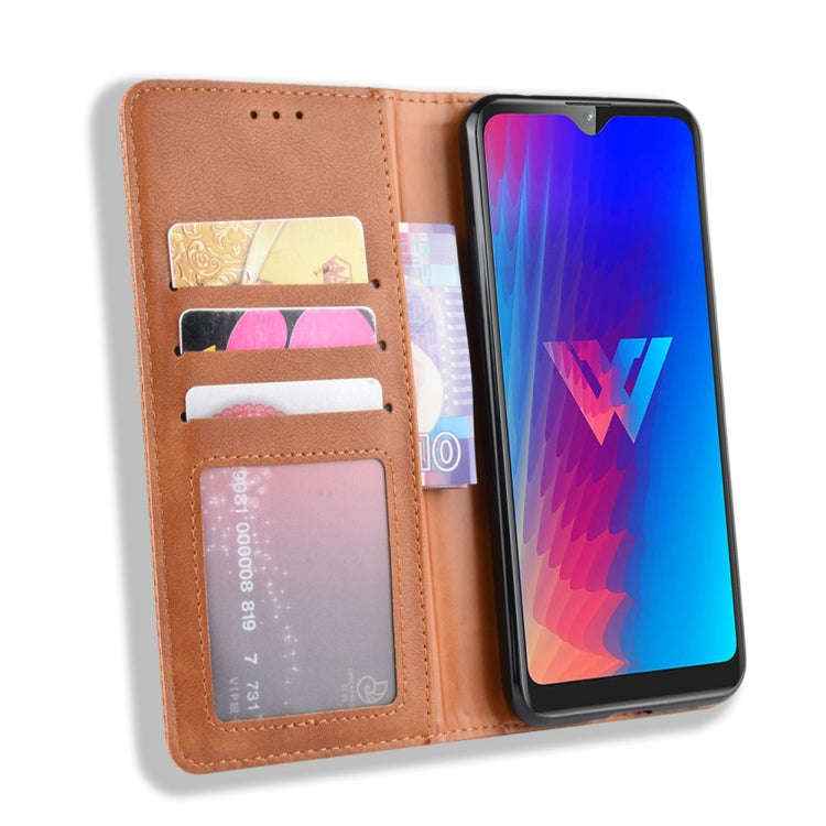 Magnetic Buckle Retro Crazy Horse Texture Horizontal Flip Leather Case for LG W30,with Holder & C...