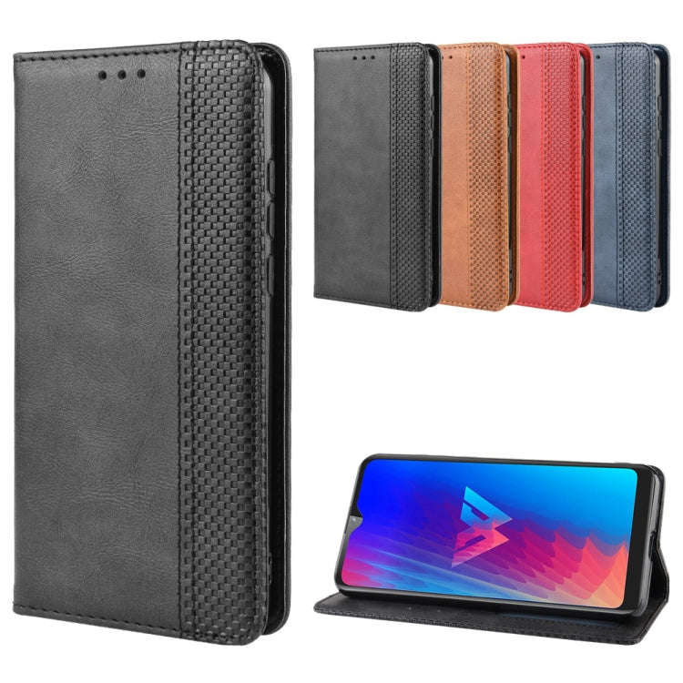 Magnetic Buckle Retro Crazy Horse Texture Horizontal Flip Leather Case for LG W30,with Holder & C...