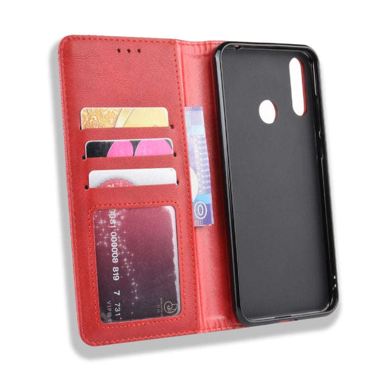 Magnetic Buckle Retro Crazy Horse Texture Horizontal Flip Leather Case for LG W30,with Holder & C...