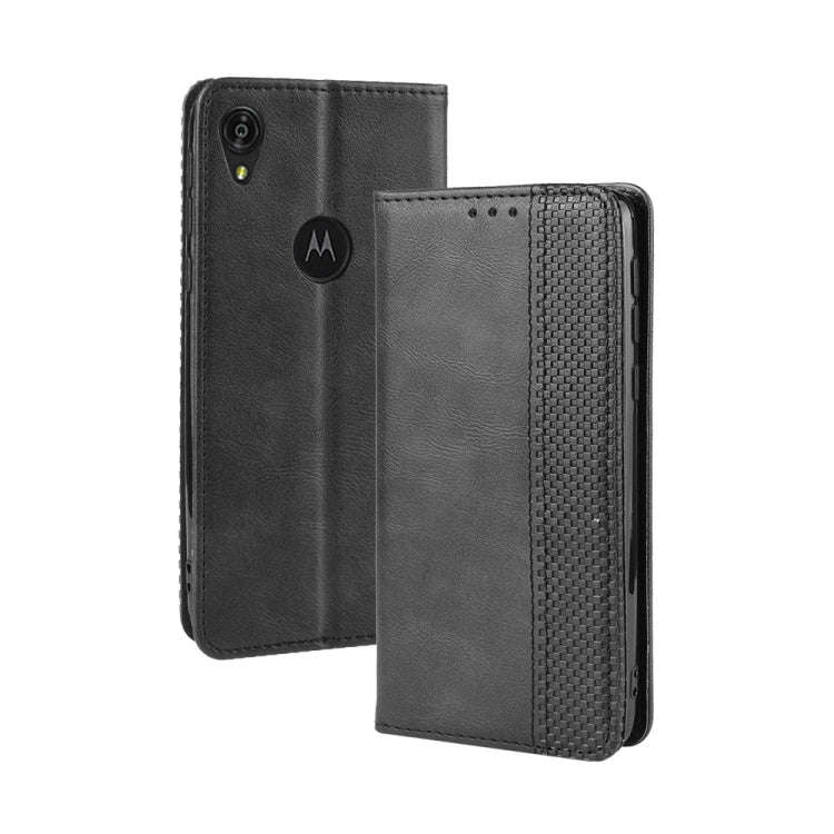 Magnetic Buckle Retro Crazy Horse Texture Horizontal Flip Leather Case for Motorola Moto E6,with ...