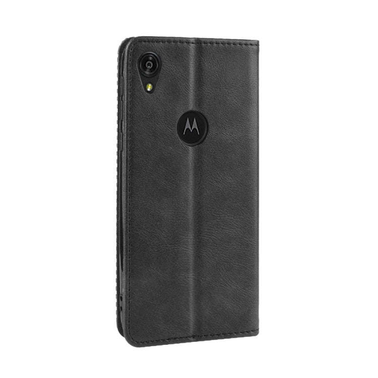 Magnetic Buckle Retro Crazy Horse Texture Horizontal Flip Leather Case for Motorola Moto E6,with ...
