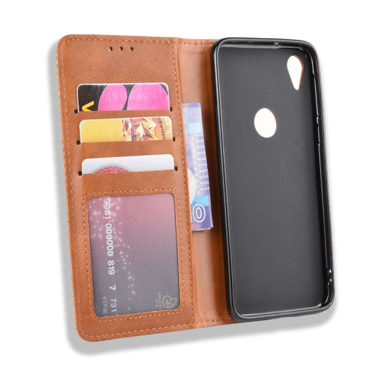 Magnetic Buckle Retro Crazy Horse Texture Horizontal Flip Leather Case for Motorola Moto E6,with ...