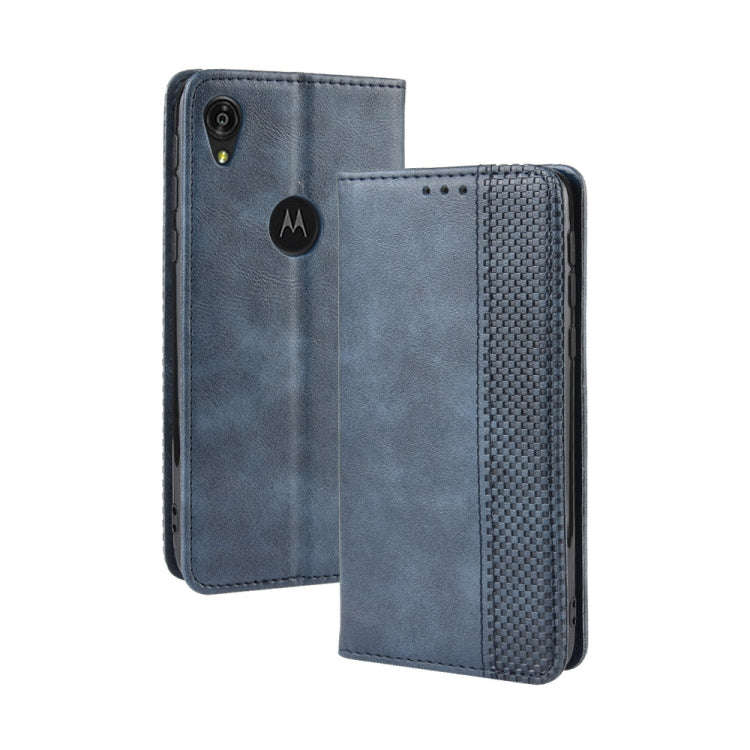 Magnetic Buckle Retro Crazy Horse Texture Horizontal Flip Leather Case for Motorola Moto E6,with ...