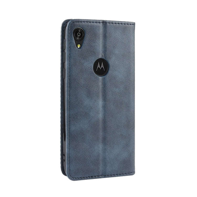 Magnetic Buckle Retro Crazy Horse Texture Horizontal Flip Leather Case for Motorola Moto E6,with ...