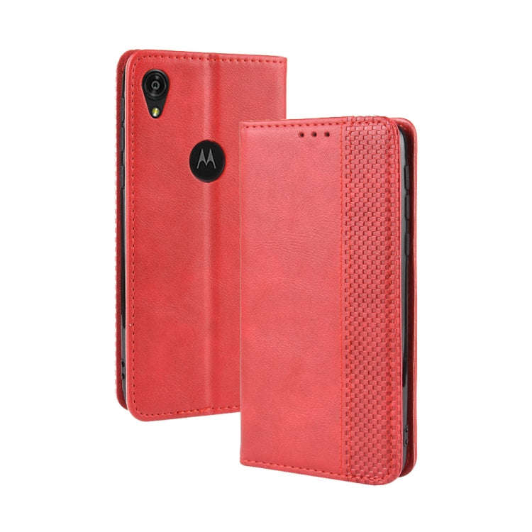 Magnetic Buckle Retro Crazy Horse Texture Horizontal Flip Leather Case for Motorola Moto E6,with ...
