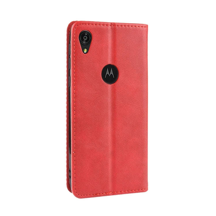 Magnetic Buckle Retro Crazy Horse Texture Horizontal Flip Leather Case for Motorola Moto E6,with ...