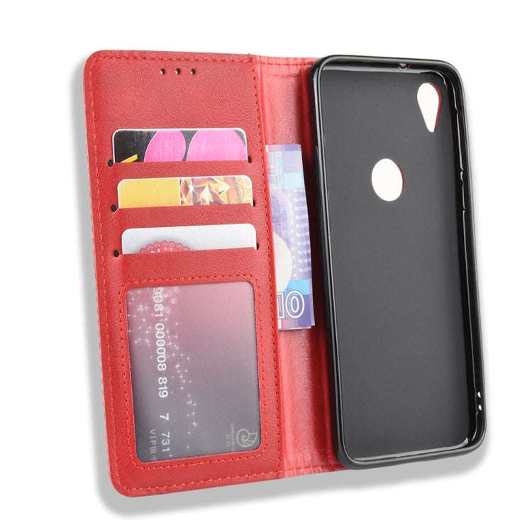 Magnetic Buckle Retro Crazy Horse Texture Horizontal Flip Leather Case for Motorola Moto E6,with ...