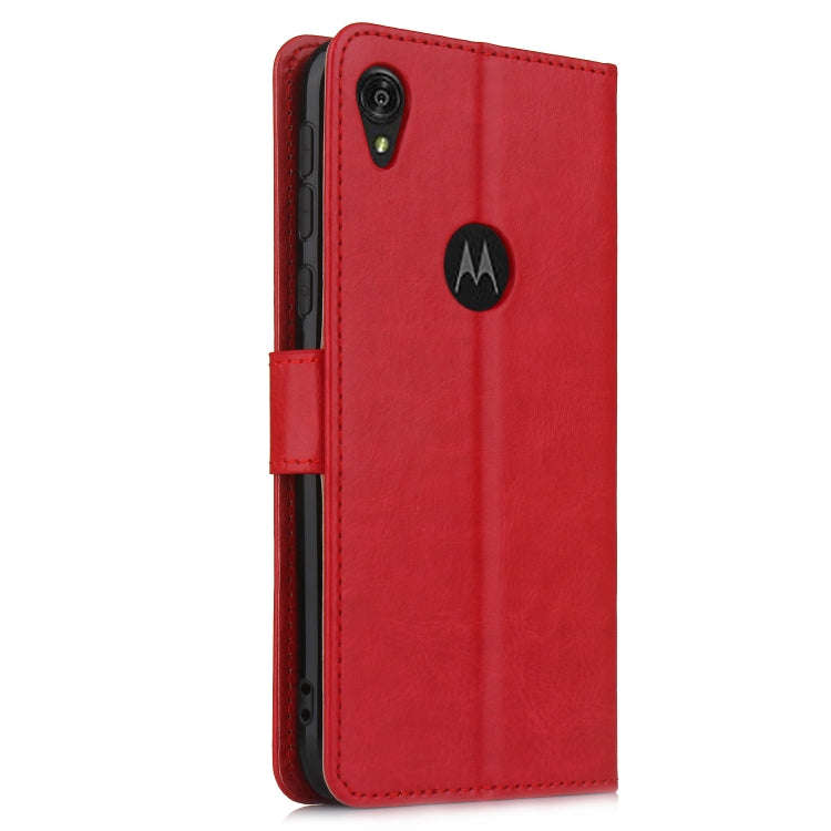 Retro Crazy Horse Texture Horizontal Flip Leather Case for Motorola Moto E6 , with Holder & Card ...
