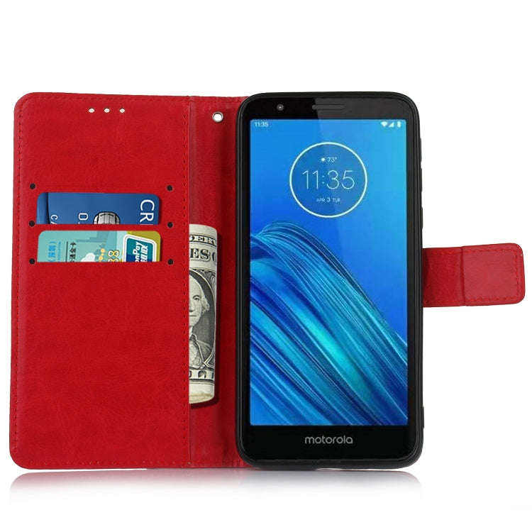 Retro Crazy Horse Texture Horizontal Flip Leather Case for Motorola Moto E6 , with Holder & Card ...