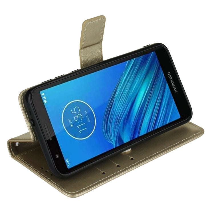 Retro Crazy Horse Texture Horizontal Flip Leather Case for Motorola Moto E6 , with Holder & Card ...
