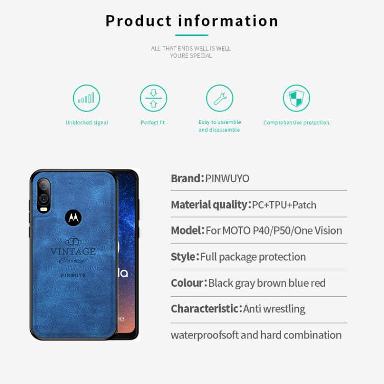 PINWUYO Shockproof Waterproof Full Coverage PC + TPU + Skin Protective Case for Motorola Moto P40...